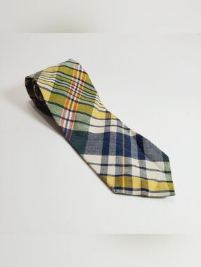 Polo Ralph Lauren Multicolor Plaid Pattern Men's Italian Cotton Neck Tie